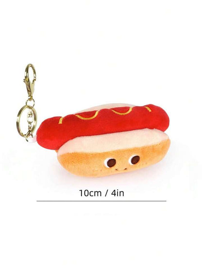 Potdemiel Fast Food Hot Dog Buddy Mascot Plush Keychain