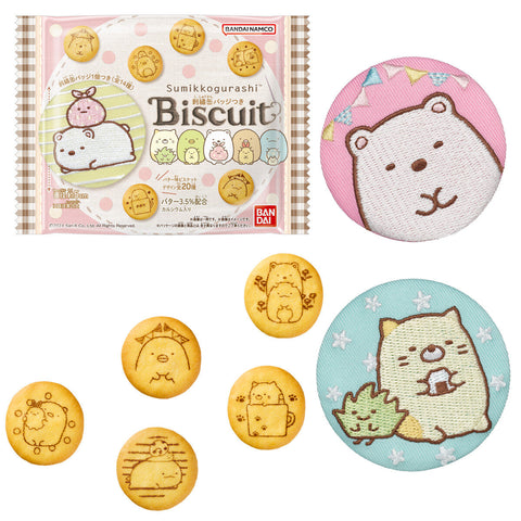 Bandai Sumikko Gurashi Embroidery Can Badge Biscuit