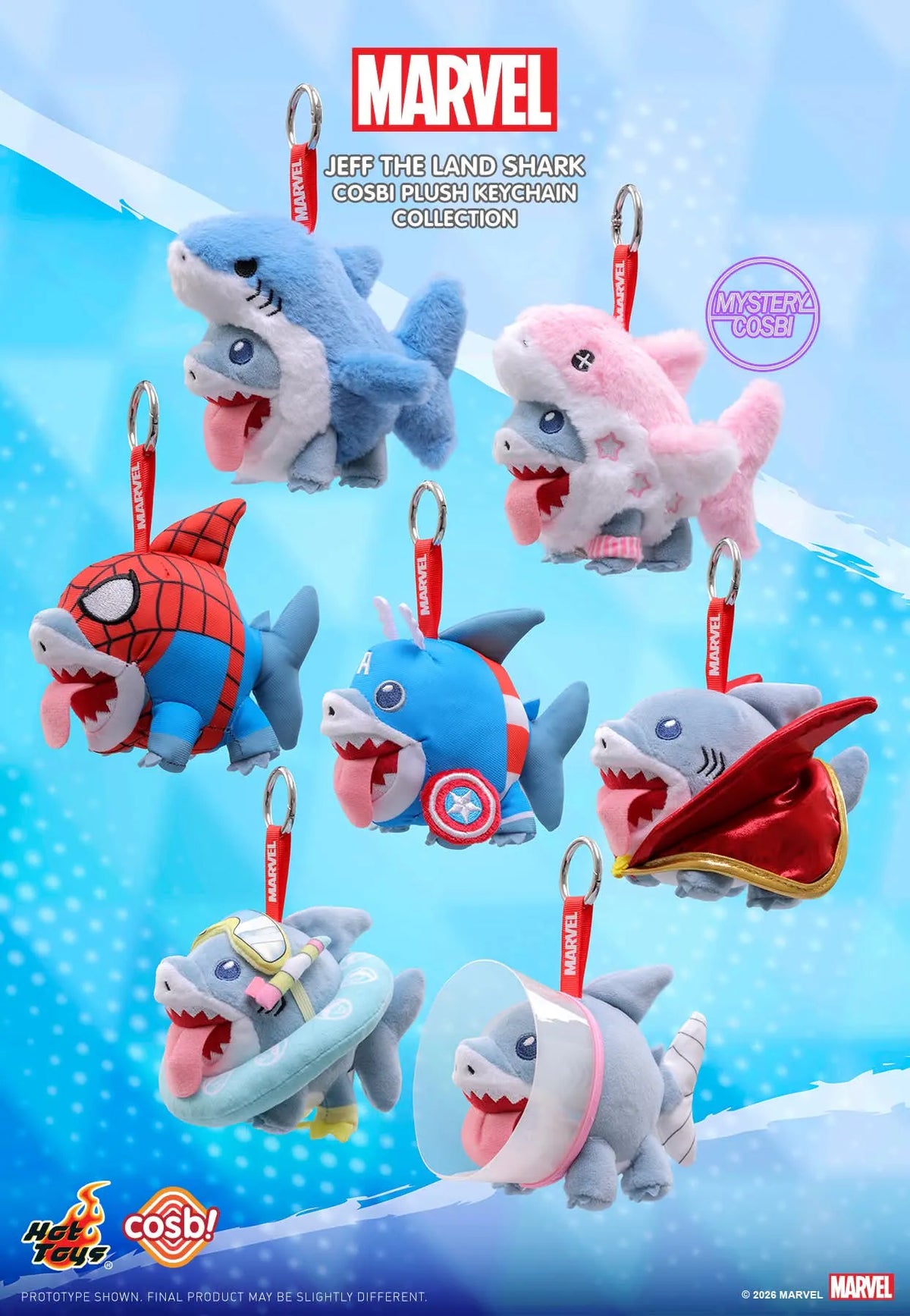 Marvel Rivals Jeff The Land Shark Plush Keychain Collection