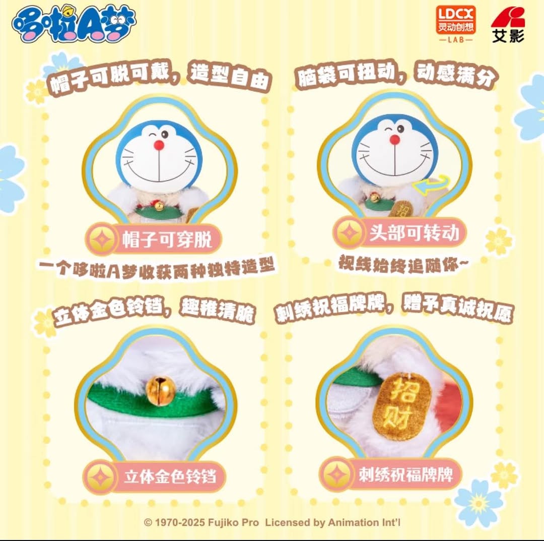 LDCX Lab Doraemon Lucky Cat Plush Blind Box Series