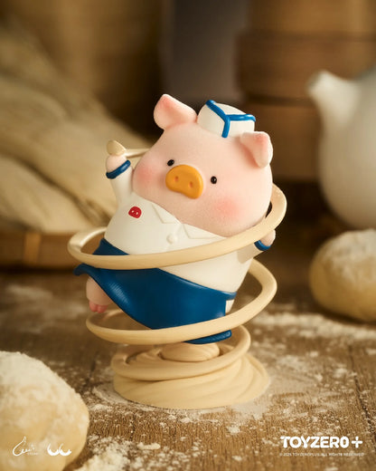 TOYZERO+ Lulu The Piggy Lu's Table Blind Box Collection Flocked Figure.