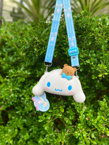 Sanrio Characters Cinnamoroll Head Silicone Mini Cross Bag