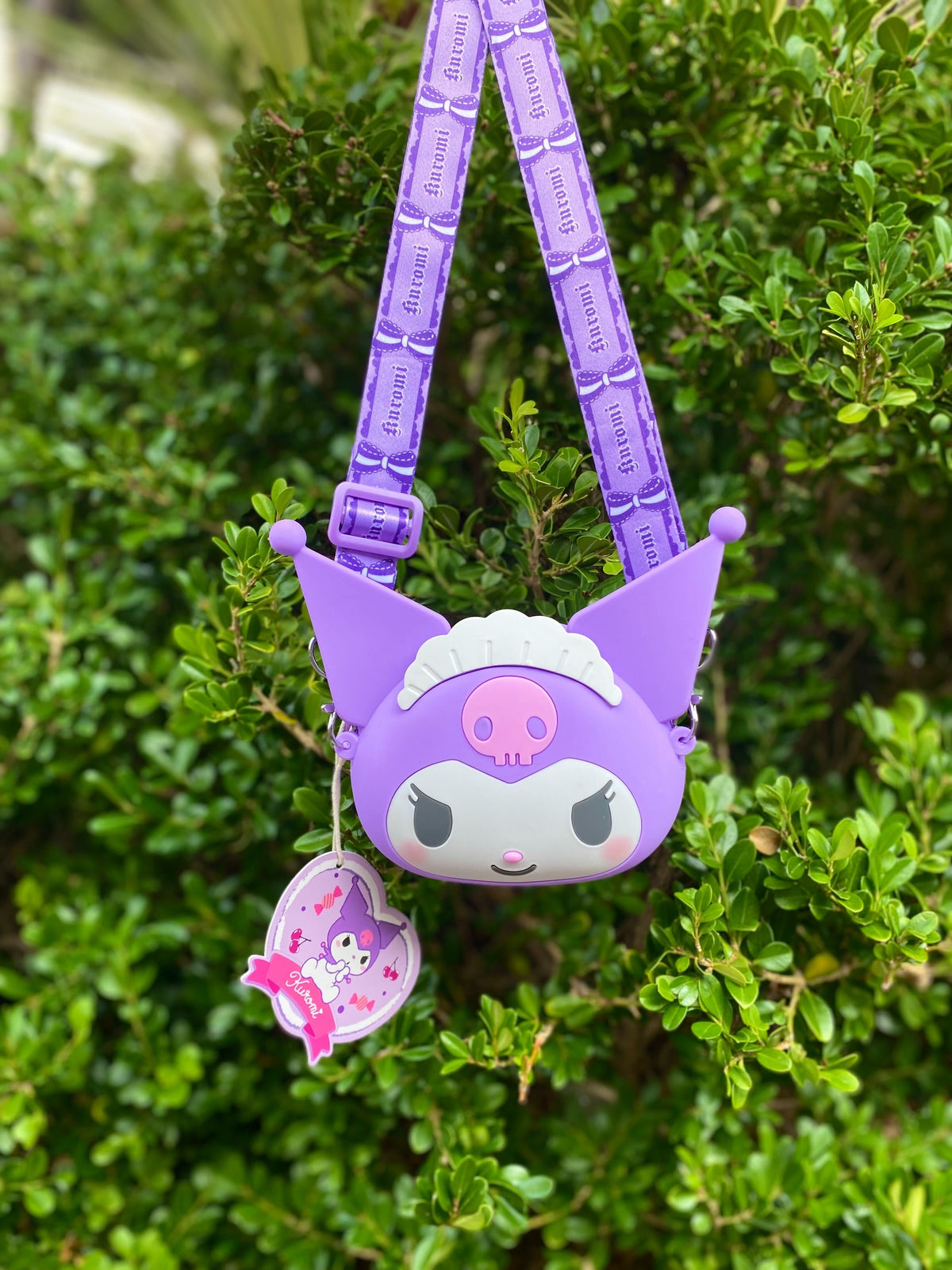 Sanrio Characters Kuromi Head Silicone Mini Cross Bag