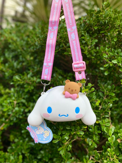 Sanrio Characters Cinnamoroll Head Silicone Mini Cross Bag