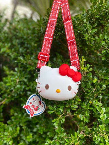 Sanrio Characters Hello Kitty Head Silicone Mini Cross Bag