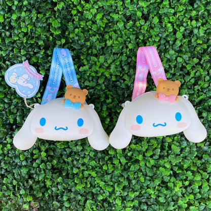 Sanrio Characters Cinnamoroll Head Silicone Mini Cross Bag