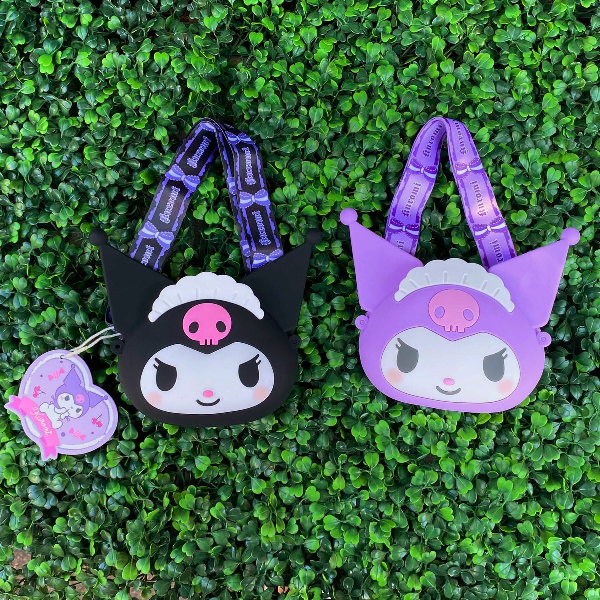 Sanrio Characters Kuromi Head Silicone Mini Cross Bag