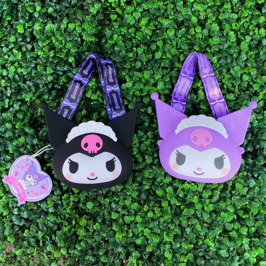 Sanrio Characters Kuromi Head Silicone Mini Cross Bag