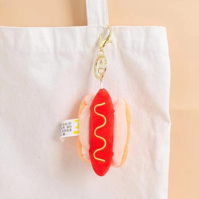 Potdemiel Fast Food Hot Dog Buddy Mascot Plush Keychain