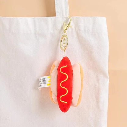 Potdemiel Fast Food Hot Dog Buddy Mascot Plush Keychain