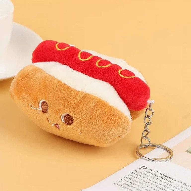 Potdemiel Fast Food Hot Dog Buddy Mascot Plush Keychain