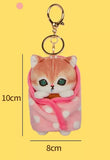  Mofusand Cat Napping Swaddle Blanket Mascot Plush Keychain