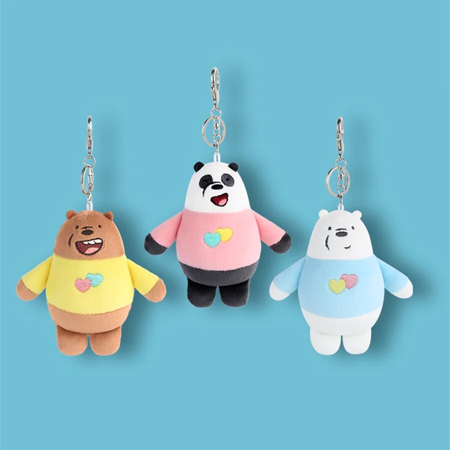 We Bare Bears Love T-Shirt Mascot Plush Keychain