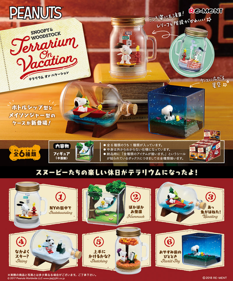 Re-Ment Snoopy & Woodstock: Terrarium on Vacation
