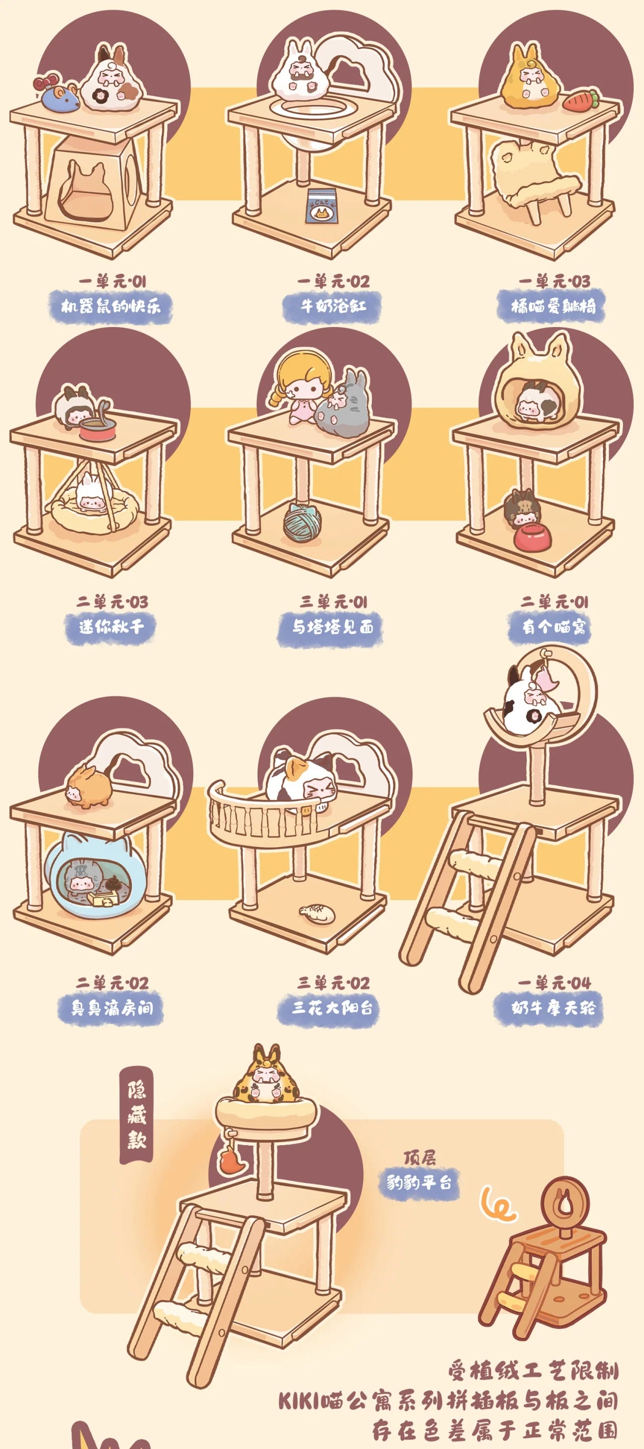 小物 kiki HeyDolls KIKI Cat Condo Series Blind Box Cat Tree Apartment
